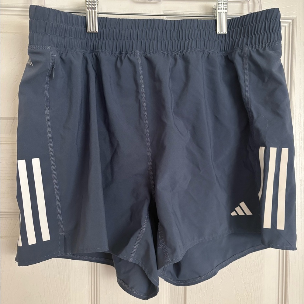 Adidas Dark Blue Training Shorts with White Stripes